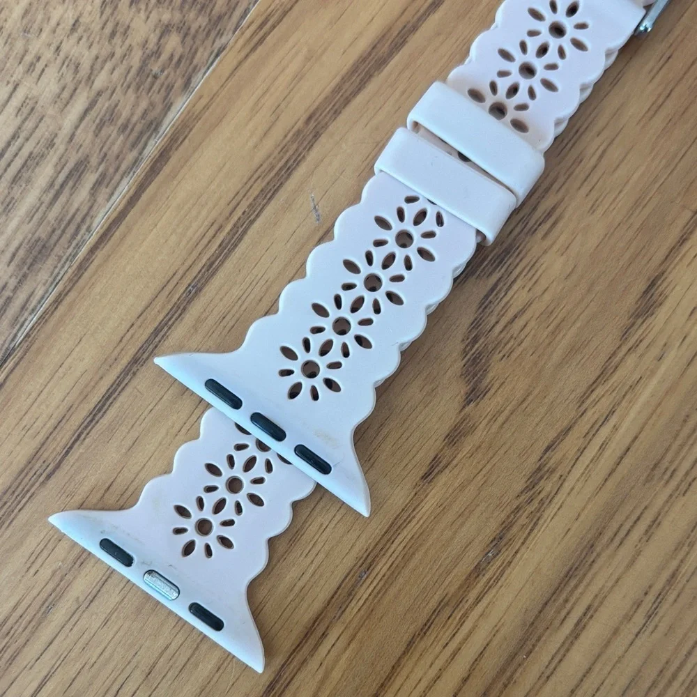 Floral Cutout Apple Watch Bands in Pink and Gray